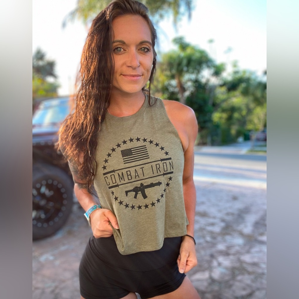 Women's Olive Crop Top